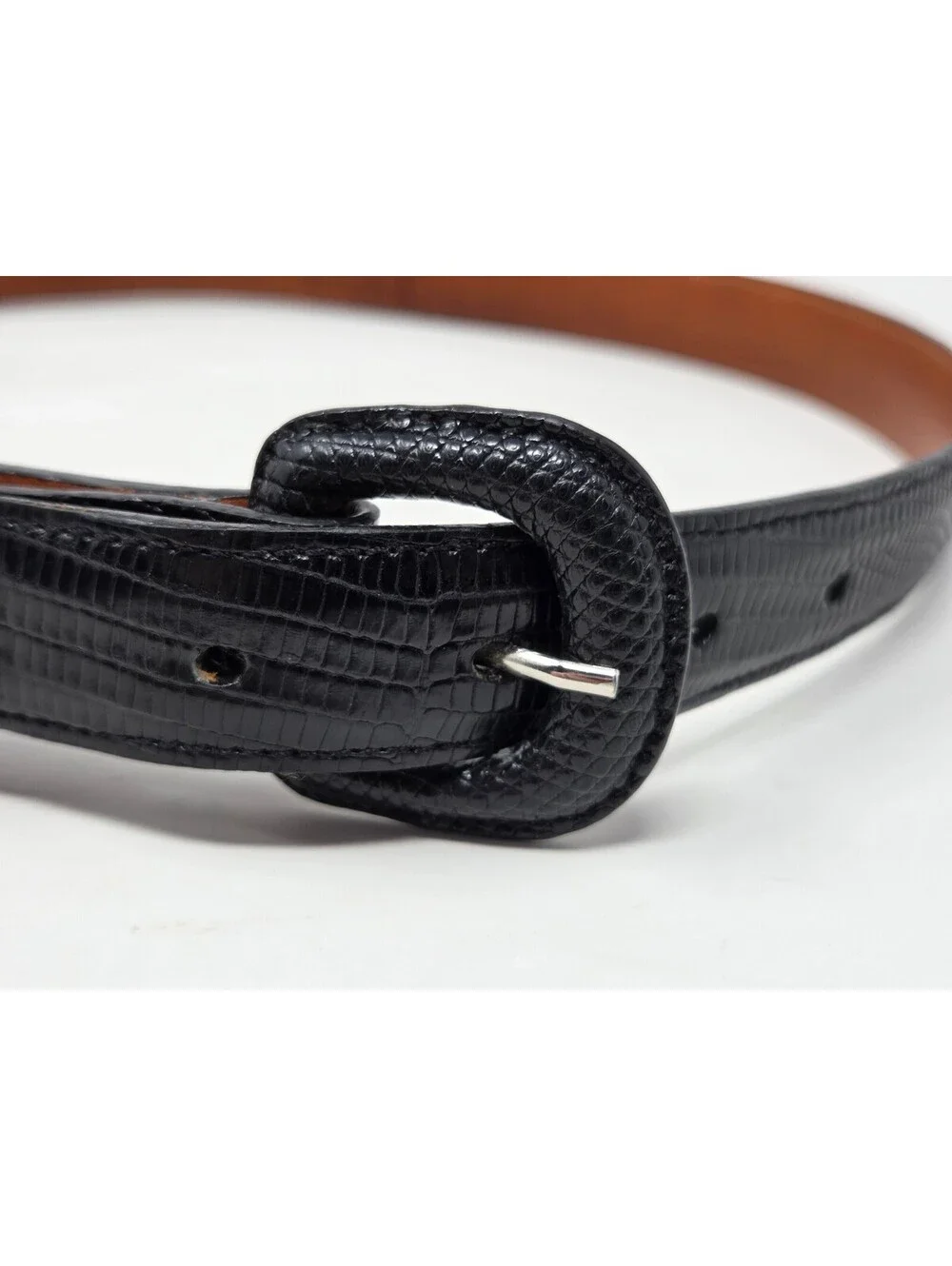 LAI California Genuine Lizard Leather Black Belt Size Medium